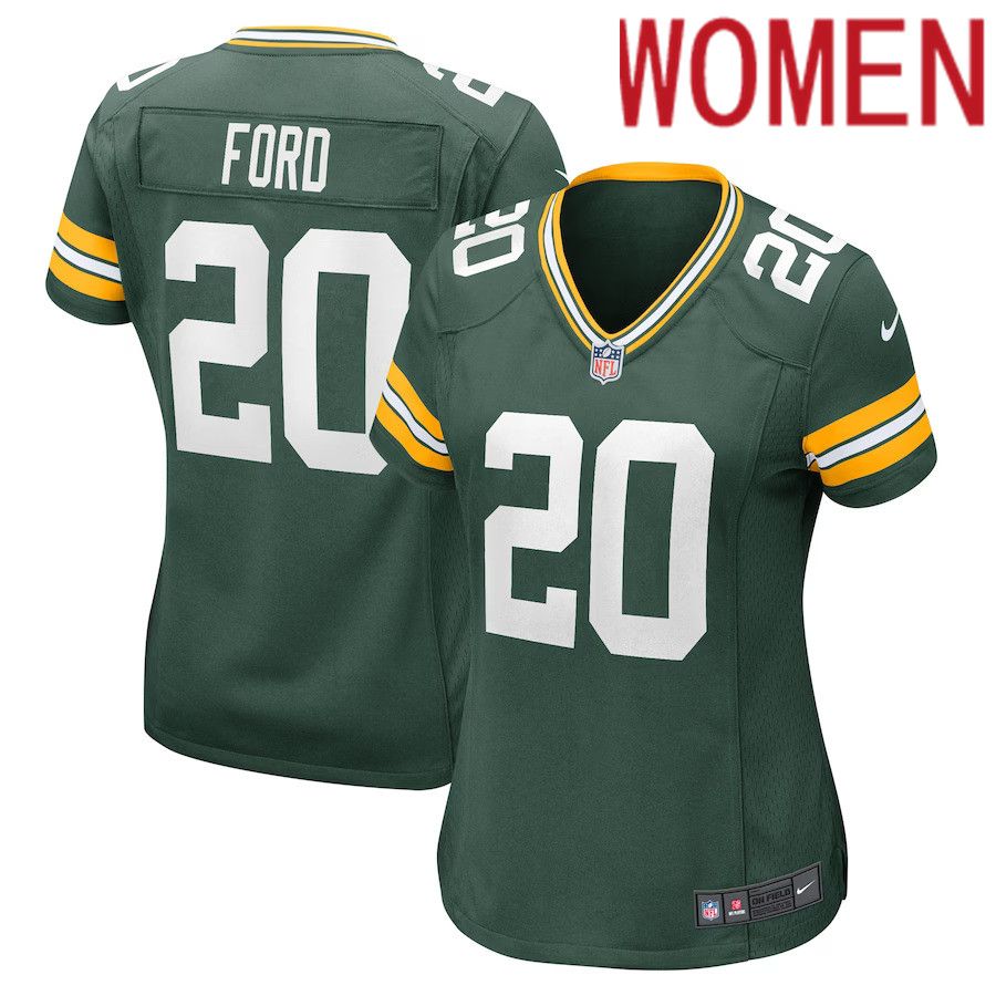 Women Green Bay Packers 20 Rudy Ford Nike Green Game Player NFL Jersey